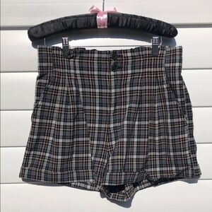 American Eagle Outfitters Black and Pink Checkered Shorts
